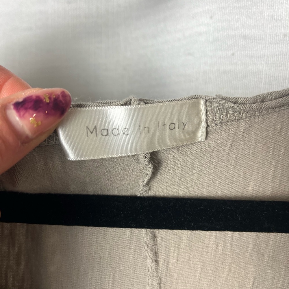 Made in Italy Tunic Muumuu Cotton Maxi Dress Grey - Women’s L - Picture 3 of 5